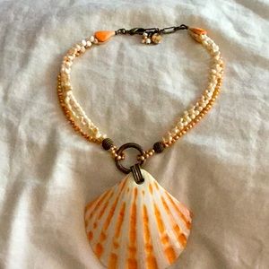 Seashell Necklace 20” Drop Plus Seashell 3.5” Sea… - image 1